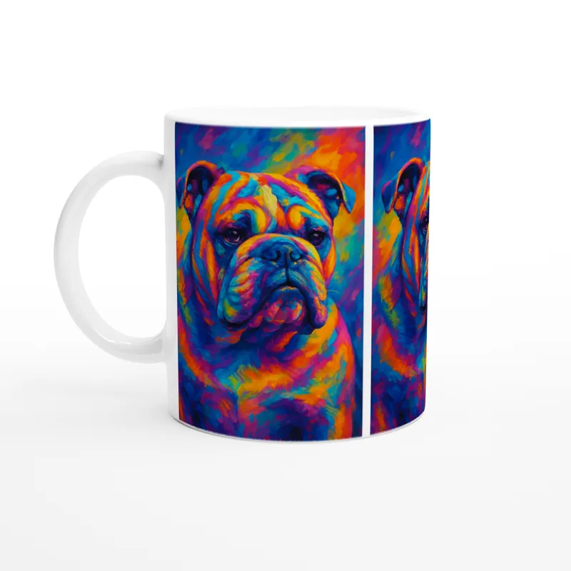 Vibrant Bulldog - White 11oz Ceramic Mug