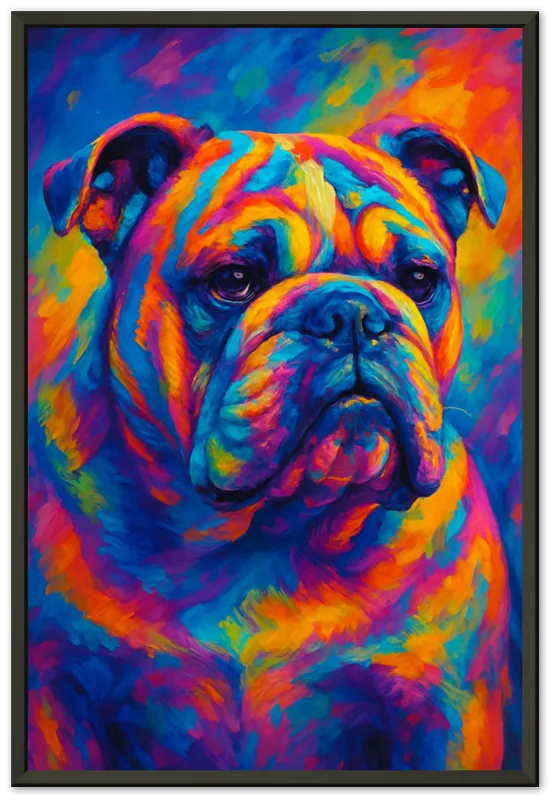 Vibrant Bulldog - Metal Framed Poster