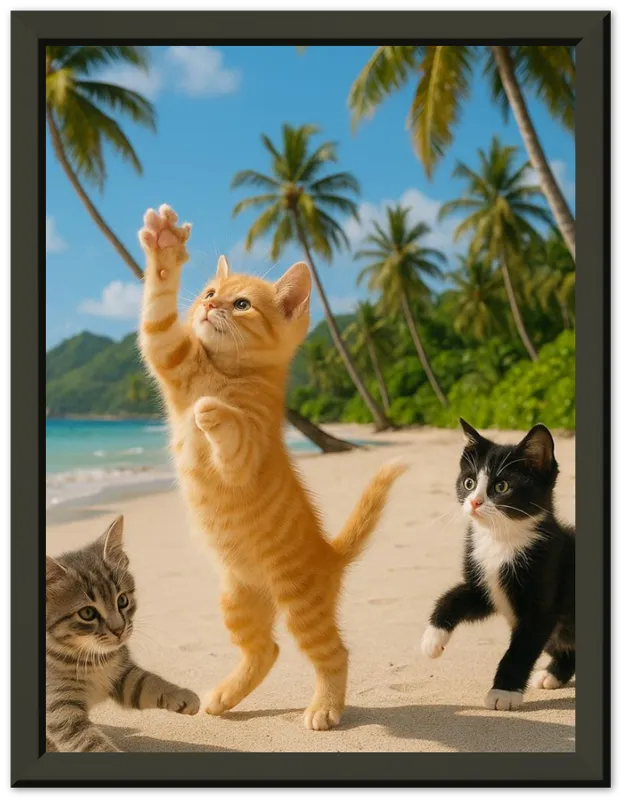 Kittens In The Sun - Metal Framed Poster
