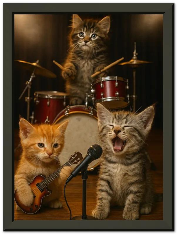 Kitten Rock Band - Metal Framed Poster