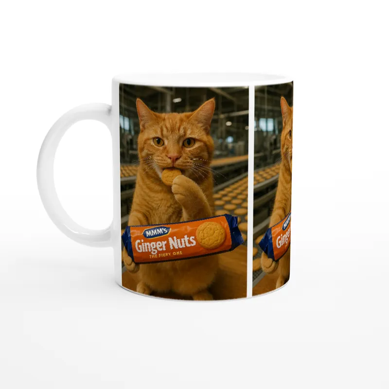 Ginger Nut Cat - White 11oz Ceramic Mug