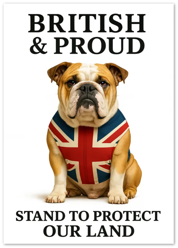British & Proud – English Bulldog Patriotic Union Jack Poster