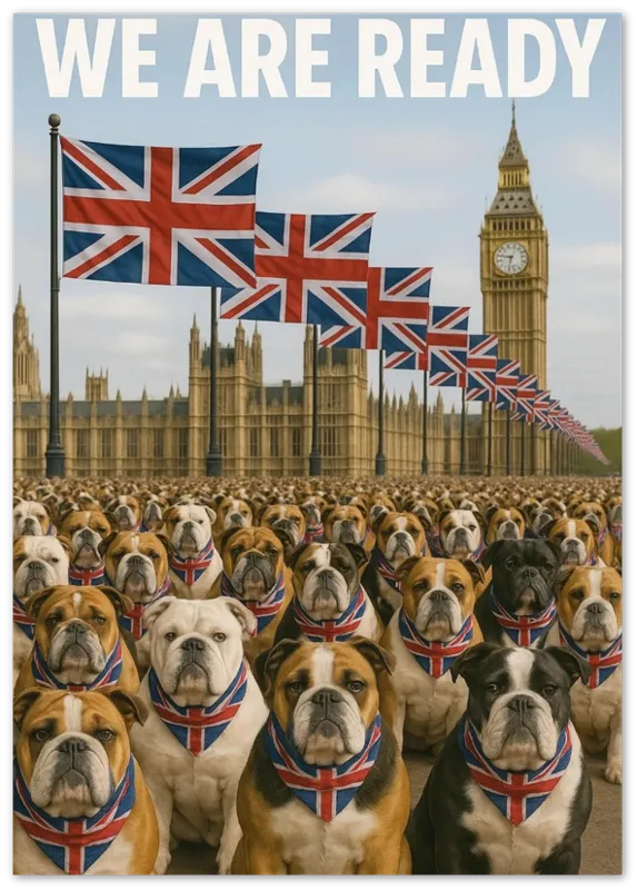 We Are Ready British Bulldog Poster – A2 & A3 Patriotic Wall Art
