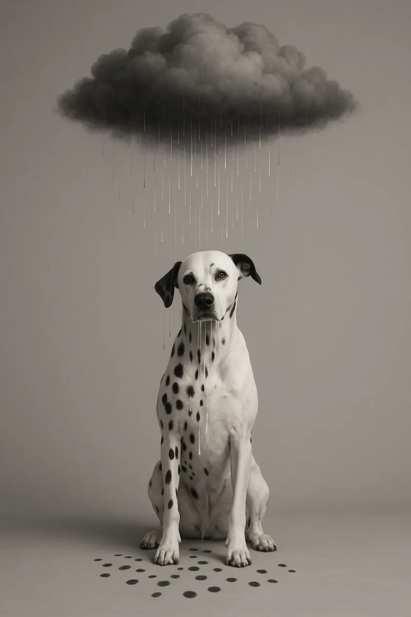 Dalmatian in the Rain – 11x14 Vertical Canvas Print