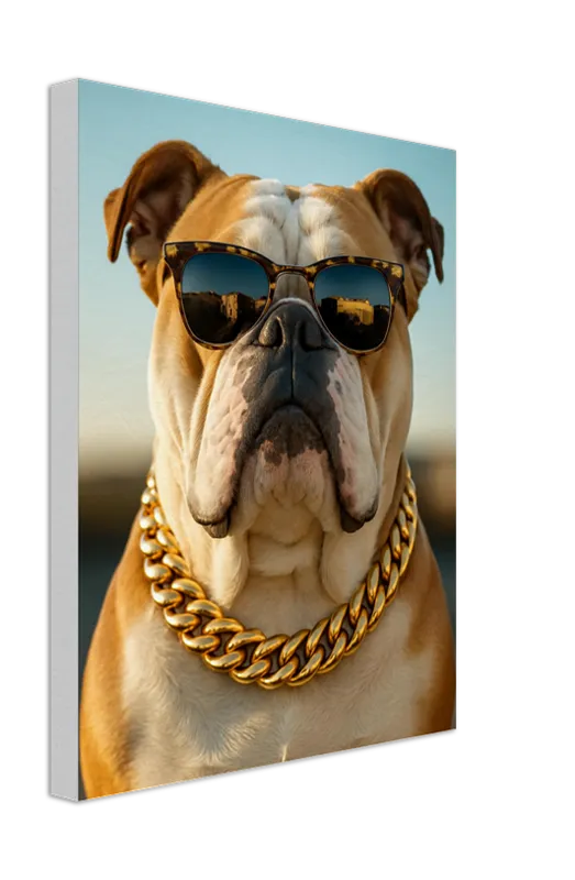 Cool Dog Canvas Wall Art – Bulldog, Dachshund, Rottweiler & Golden Retriever - view 2
