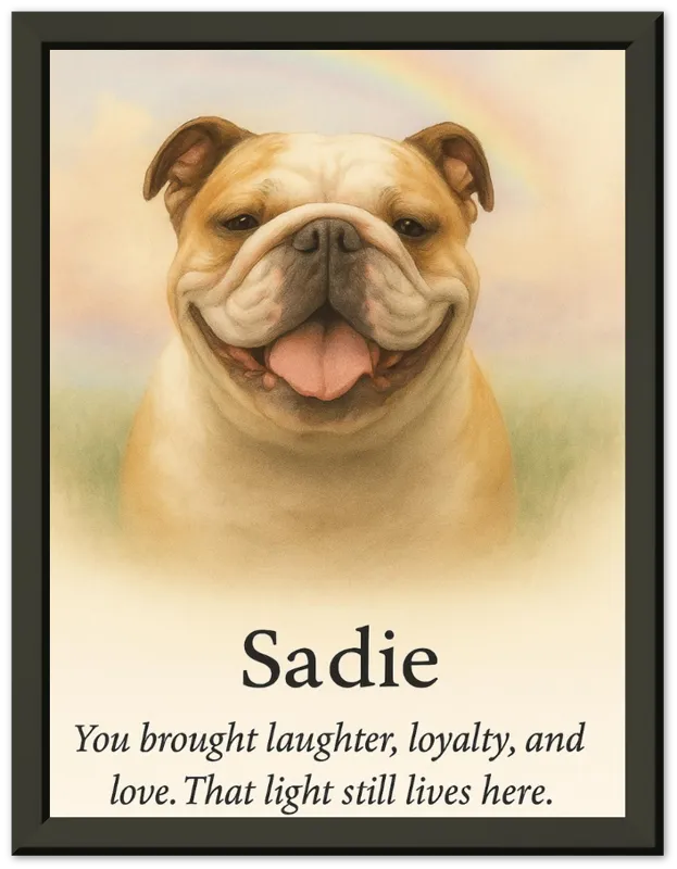 Personalised "Rainbow Bridge" Pet Memorial Portrait - view 4