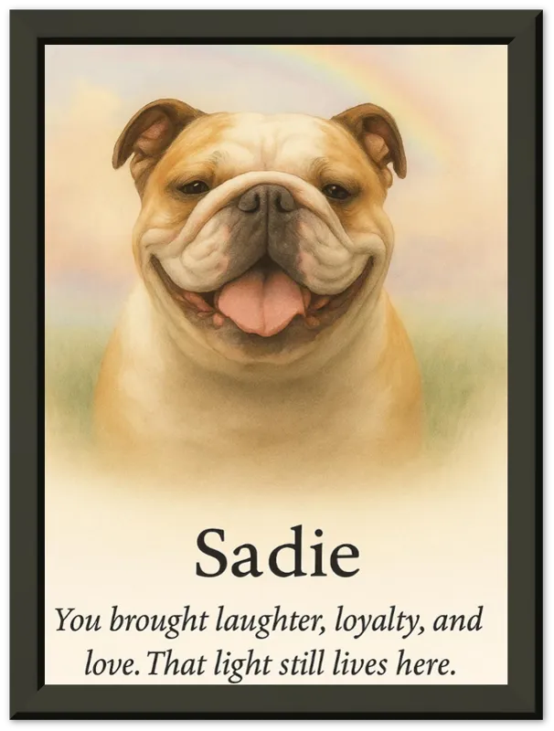 Personalised "Rainbow Bridge" Pet Memorial Portrait - view 3