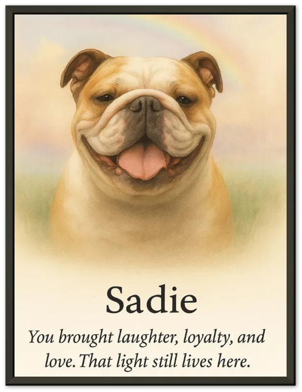 Personalised "Rainbow Bridge" Pet Memorial Portrait - view 5
