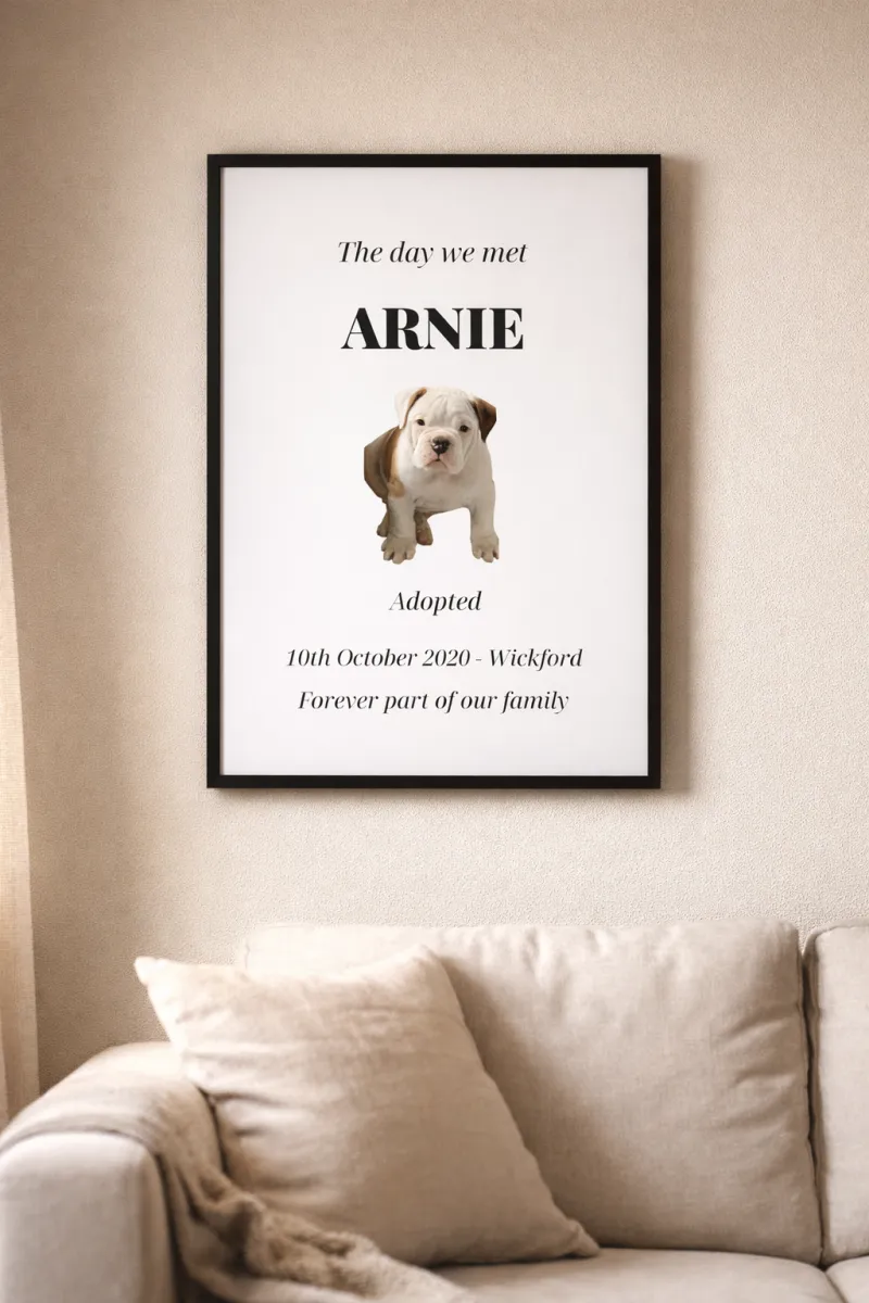 Personalised "The Day We Met" Pet Adoption Print - view 2