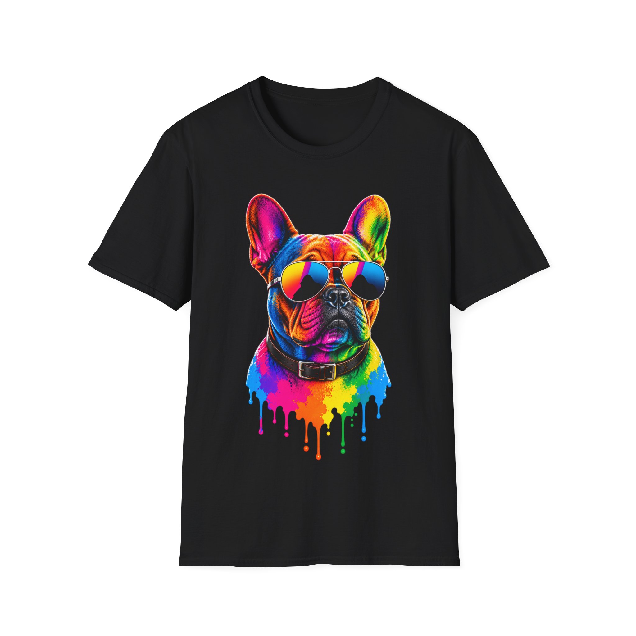 Colourful French Bulldog Sunglasses T-Shirt - view 1