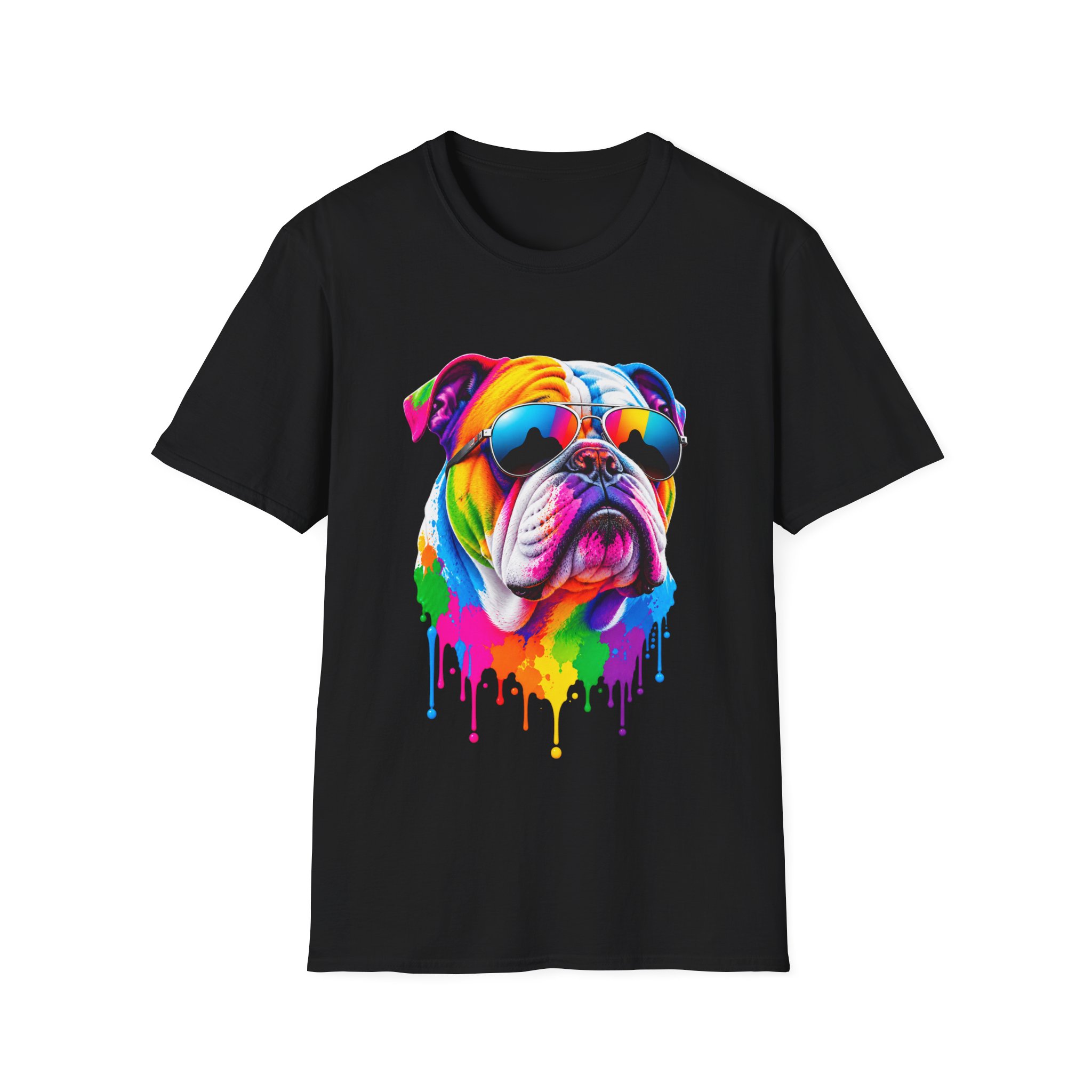 Colourful Bulldog Sunglasses T-Shirt