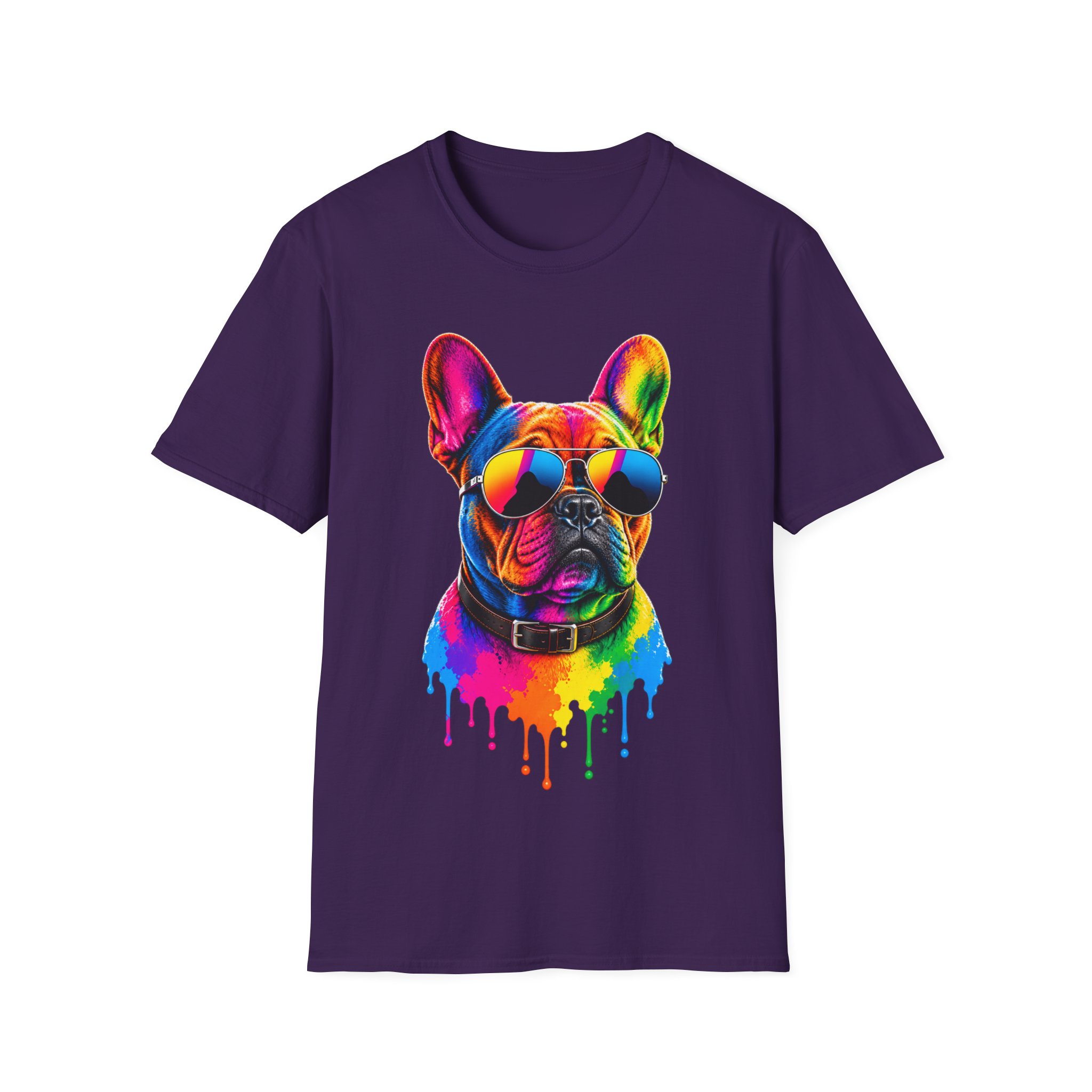 Colourful French Bulldog Sunglasses T-Shirt - view 4