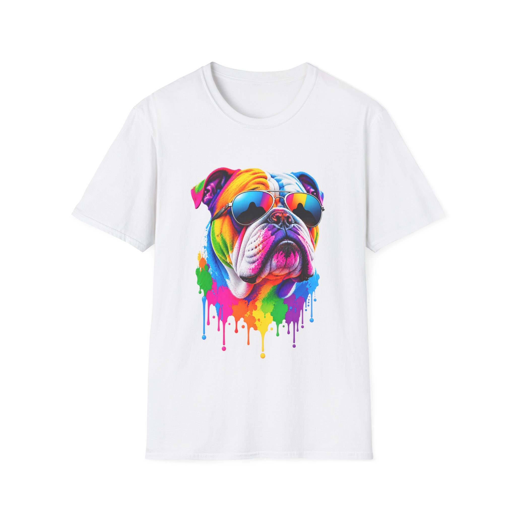 Colourful Bulldog Sunglasses T-Shirt - view 1