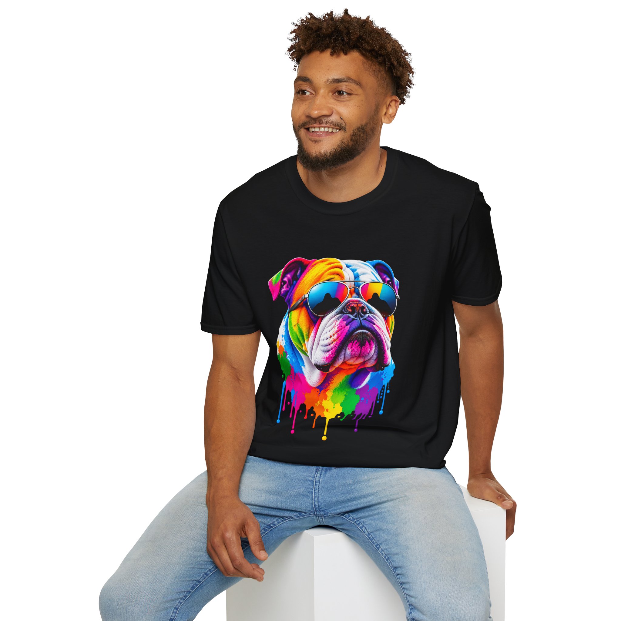 Colourful Bulldog Sunglasses T-Shirt - view 6